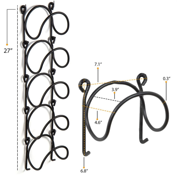 Bathroom Wall Mounted Towel Rack Multifunctional Iron Wall Mounted Wine Stand Storage Shelf(Black)
