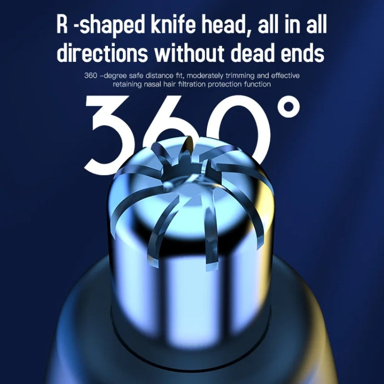 Electric Digital Display Nose Hair Trimmer Rechargeable 3 Gear Adjustable Portable Shaver(Gray)