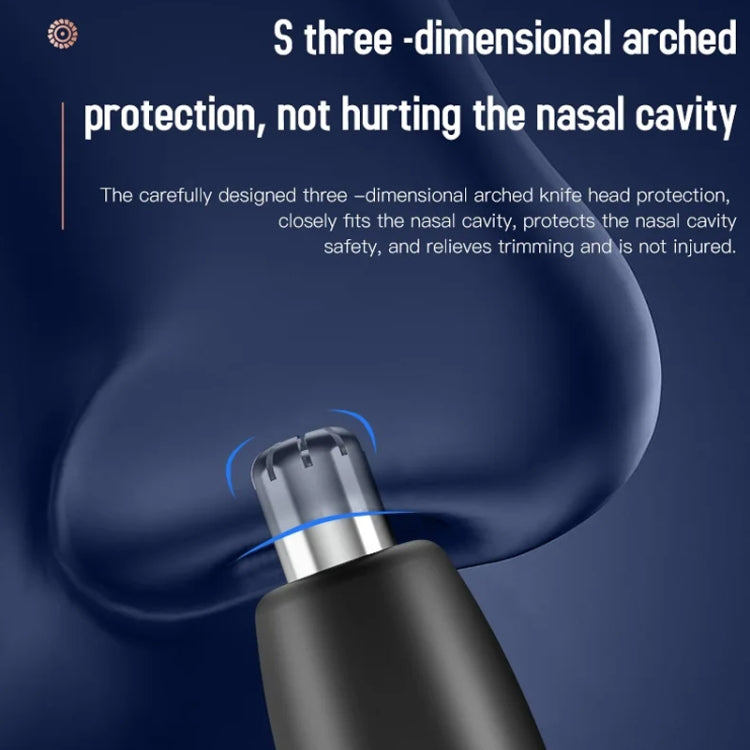 Electric Digital Display Nose Hair Trimmer Rechargeable 3 Gear Adjustable Portable Shaver(Silver)