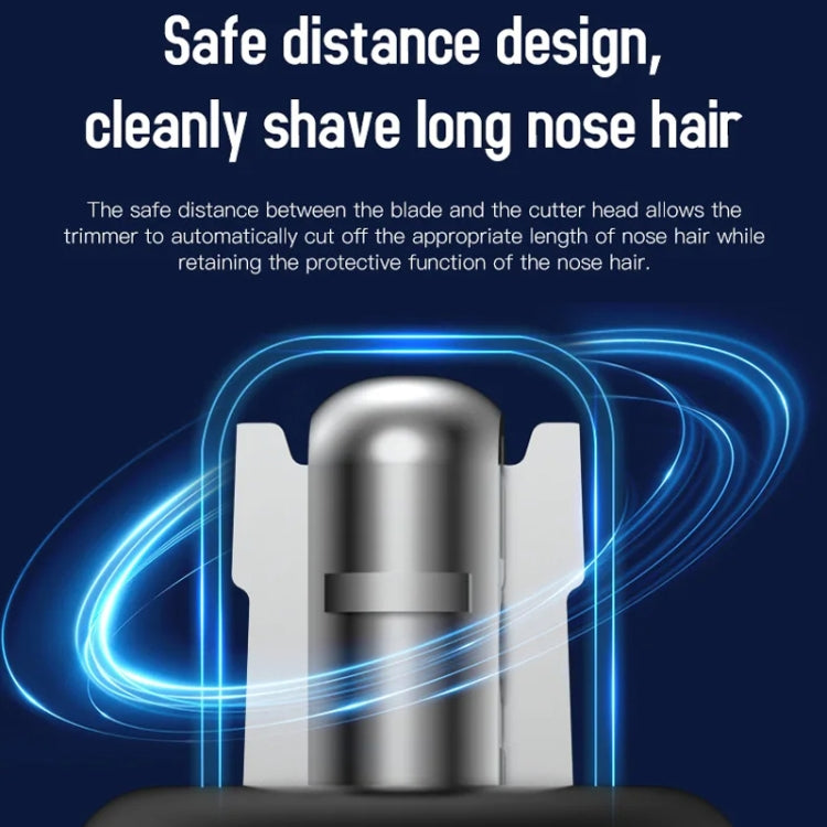 Electric Digital Display Nose Hair Trimmer Rechargeable 3 Gear Adjustable Portable Shaver(Gray)
