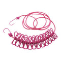 Outdoor Travel Retractable Windproof Clothesline with 12 Clips(Pink)