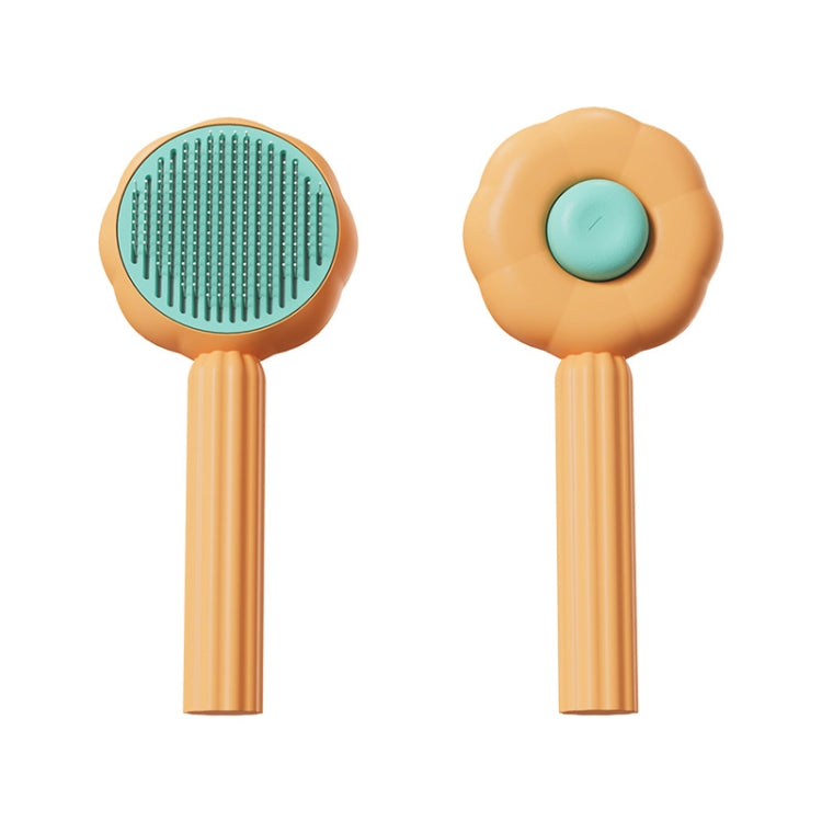 Sunflower Pet Comb Cats Hair Removal Massage Needle Brush(Orange)