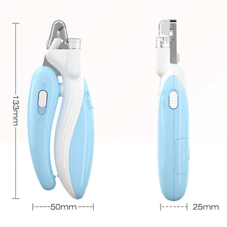 Pet Nail Clipper Dogs And Cats Fingernail Trimmers With LED Lighting(Peach Pink)