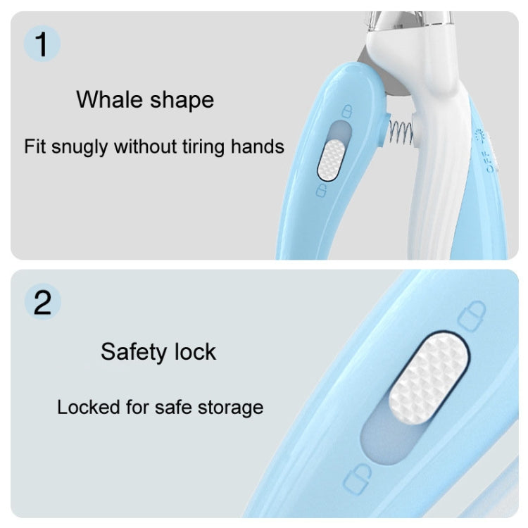 Pet Nail Clipper Dogs And Cats Fingernail Trimmers With LED Lighting(Light Blue)