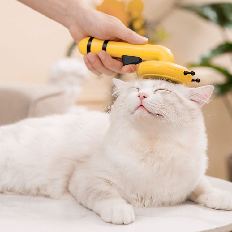Bee Pet Comb Cats Hair Removal Massage Needle Brush(Yellow)