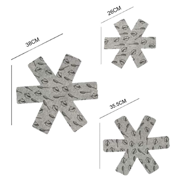 3pcs /Set 26+35.5+38cm Anti-Scald Heat Insulation Felt Pot Mat Non-Woven Pot Bottom Protector Pads