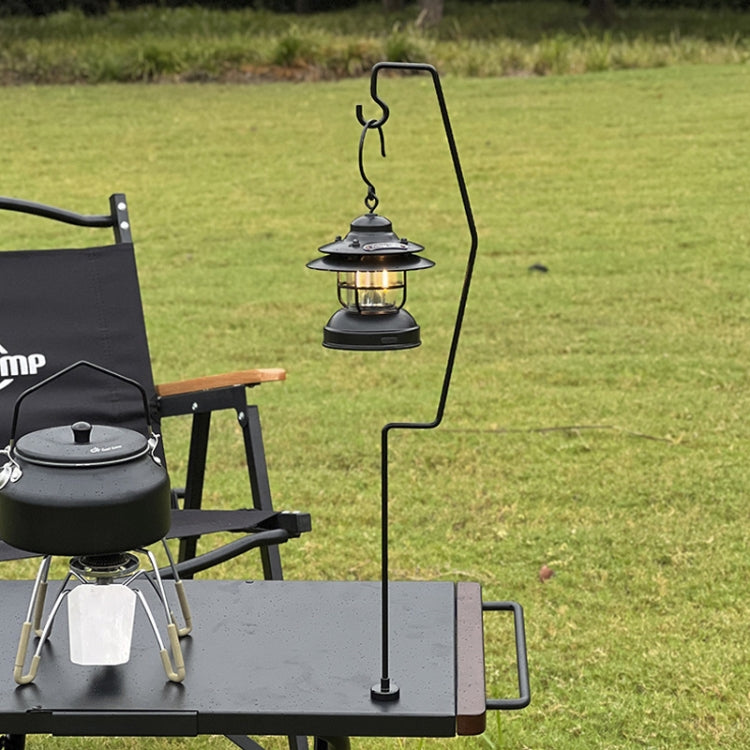 Outdoor Camping Desk Lamp Frame Retro Iron Art Camp Lamp Hanging Shelf Desktop Magnet Light Pole