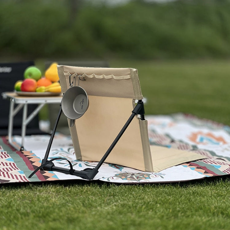 COOL CAMP C-Y006 Outdoor Camping Back Cushion Aluminum Folding Beach Chair Park Wild Leisure Chair(Black)