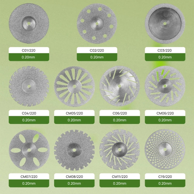 0.2mm Dental Lab Polishing Diamond Discs Dentist Rotary Cutting Tool CM06/220