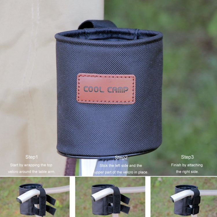 COOL CAMP CF-7007 Outdoor Camping Multifunctional Storage Rack Cup Holder Water Bottle Cover(Black)