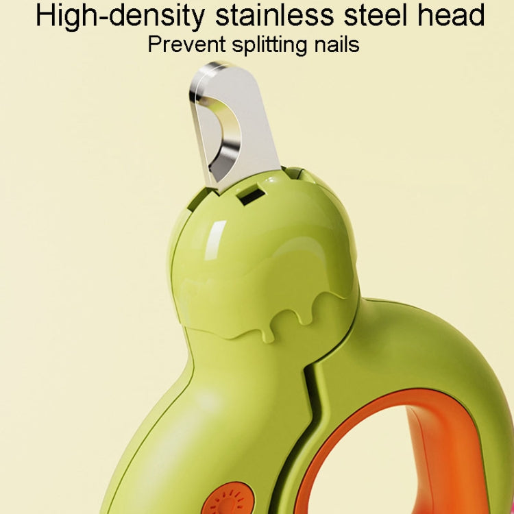 Pet Nail Clipper Dogs And Cats Fingernail Trimmers With LED Lighting(Green)