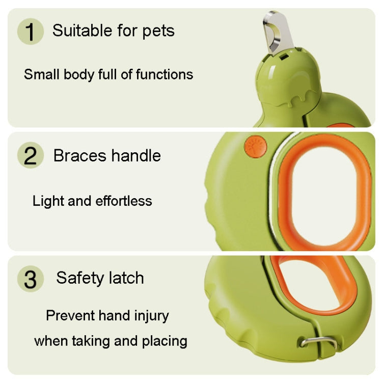 Pet Nail Clipper Dogs And Cats Fingernail Trimmers With LED Lighting(Green)