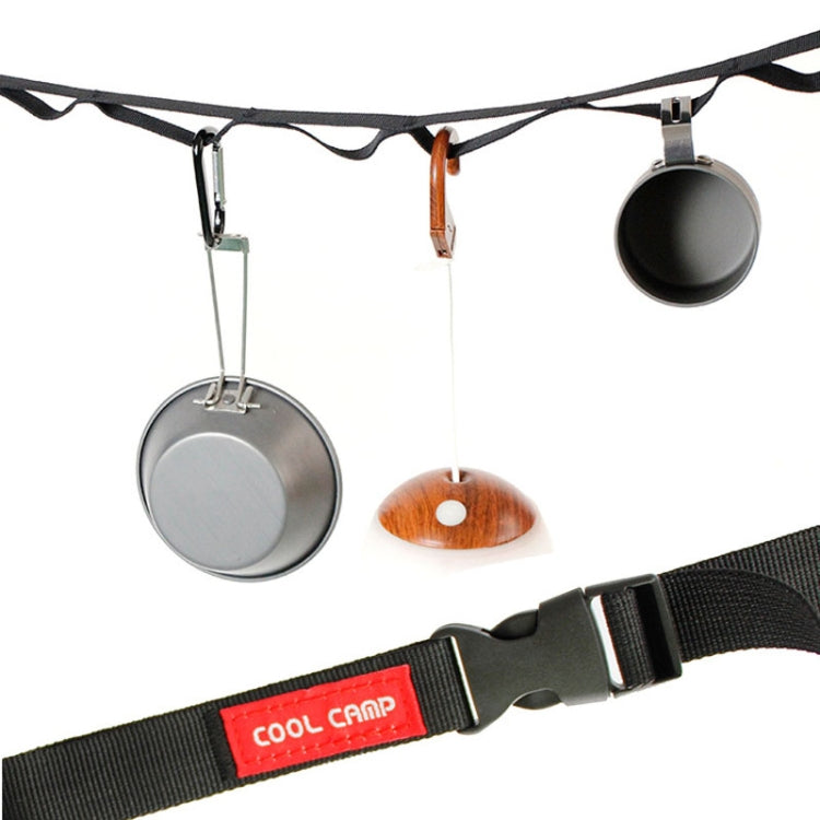 COOL CAMP CF-713 2m Outdoor Camping Multifunctional Lanyard Tent Canopy Hanger Straps Windproof Clothesline(Black)