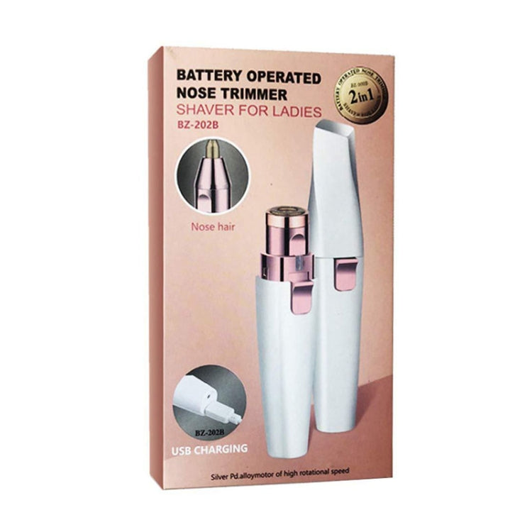 2 In 1 Electrical Eyebrow Trimmer Ladies Shaver Eyebrow Shapers, Model: USB Charging White