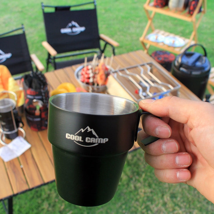 4 In 1 Set COOL CAMP CF-519 Outdoor Camping 304 Stainless Steel Coffee Cup Thermal Insulation Anti-Scald Double Vacuum Mugs