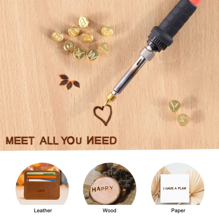28 In 1 Wood Burning Solder Tips Uppercase Alphabet Chiseled Tips Blades Pyrography Tool