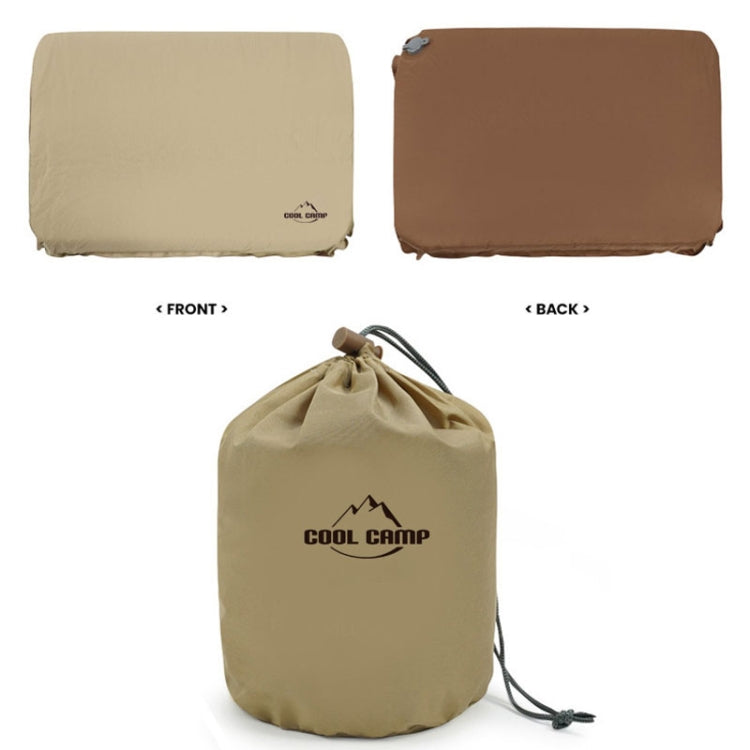 COOL CAMP CF-1111 Outdoor Automatic Inflatable Pillow Portable Travel Camping Tent Nap Sponge Pillow(Khaki)