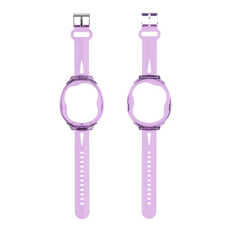 For Tamagotchi UNI (2023) Pet Game Machine Silicone Integrated Watch Strap Protective Case(Transparent Blue)