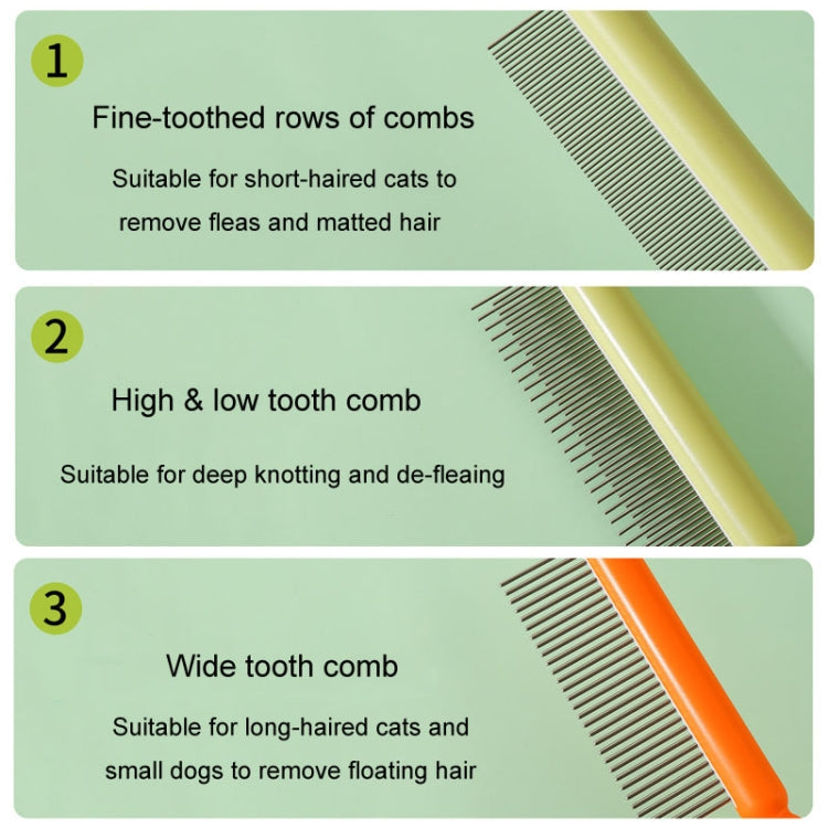 Cats And Dogs Long Hair Knotting Brush Pets Stainless Steel Detangling Comb, Size: Fine Teeth(White)