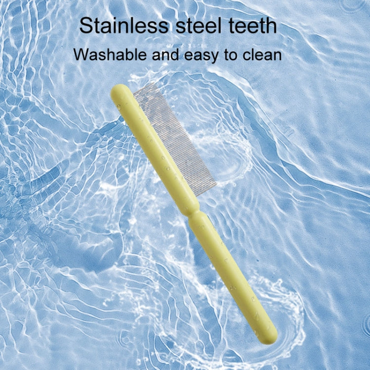 Cats And Dogs Long Hair Knotting Brush Pets Stainless Steel Detangling Comb, Size: Fine Teeth(White)