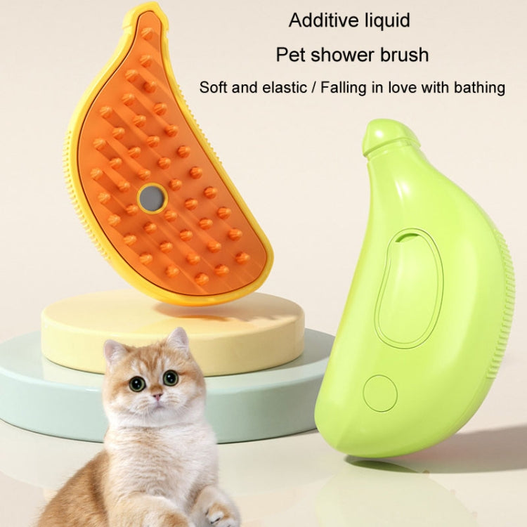 Banana Shape Pet Spray Massage Comb Electrical Cleaning Brush Hair Removal Comb For Dogs And Cats(Yellow)