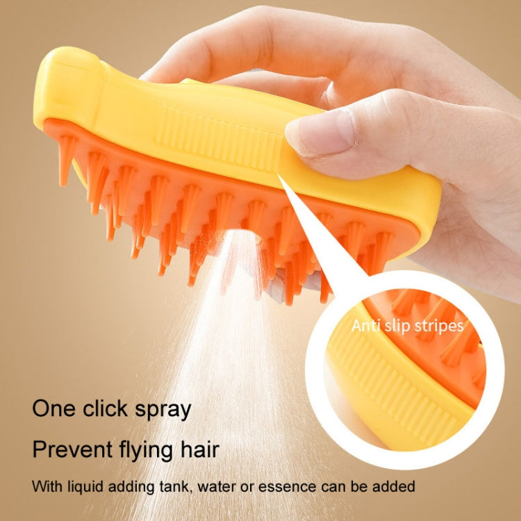 Banana Shape Pet Spray Massage Comb Electrical Cleaning Brush Hair Removal Comb For Dogs And Cats(Yellow)