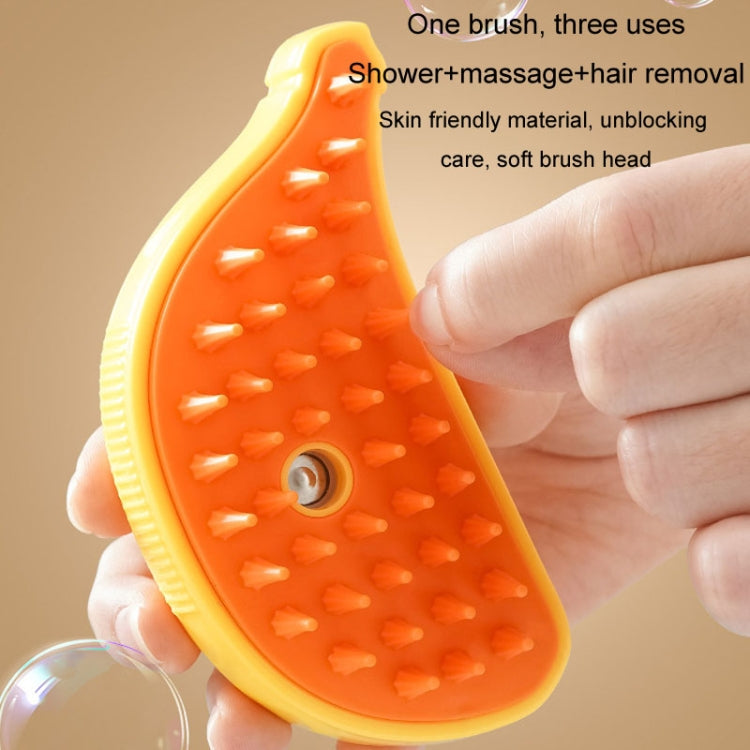 Banana Shape Pet Spray Massage Comb Electrical Cleaning Brush Hair Removal Comb For Dogs And Cats(Yellow)