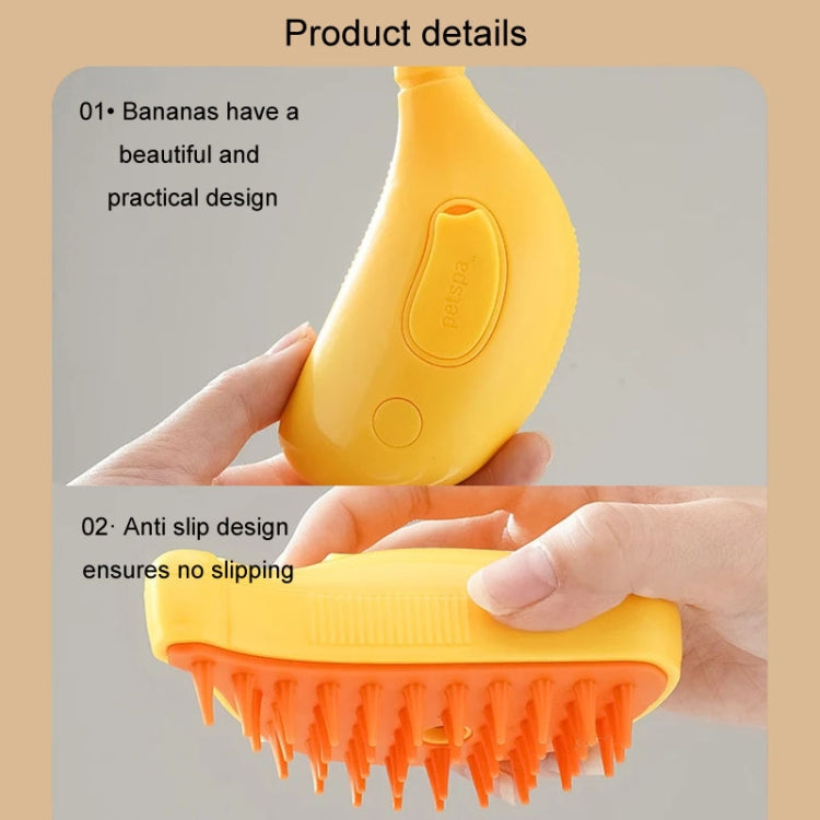 Banana Shape Pet Spray Massage Comb Electrical Cleaning Brush Hair Removal Comb For Dogs And Cats(Yellow)