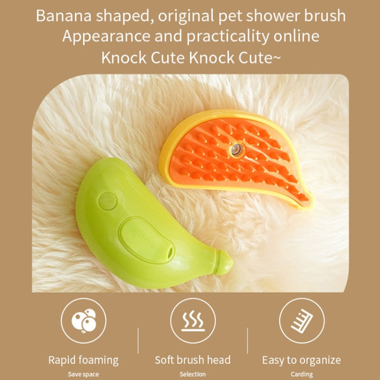 Banana Shape Pet Spray Massage Comb Electrical Cleaning Brush Hair Removal Comb For Dogs And Cats(Yellow)