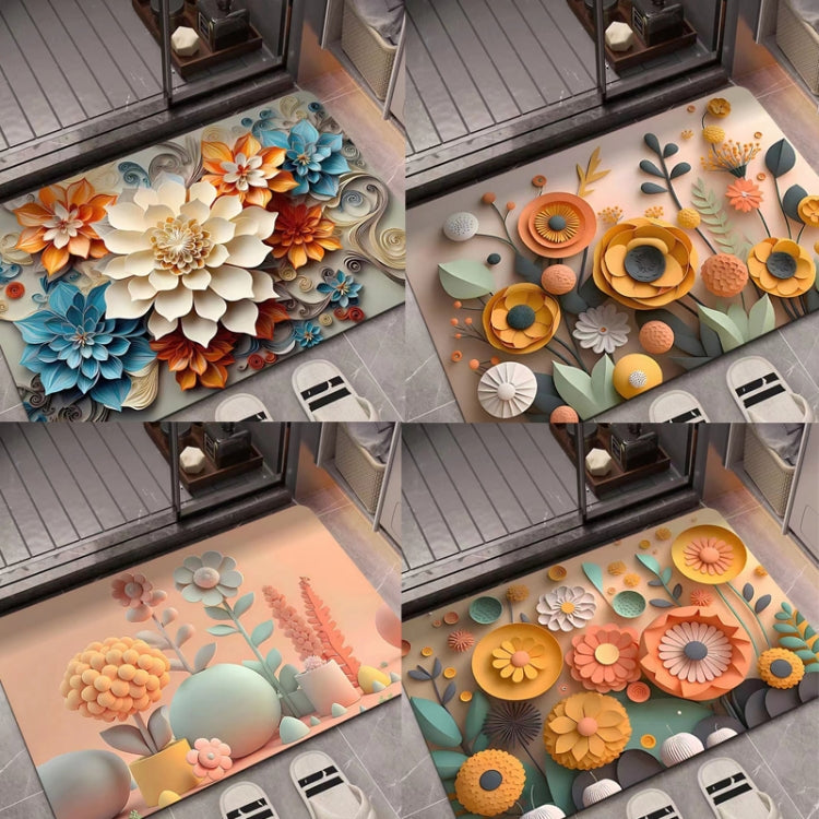 50 x 80cm  3D Oil Painting Diatom Mud Absorbent Floor Mat Non-slip Carpet(Style 01)