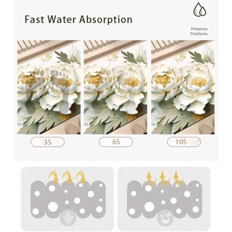 50 x 80cm  3D Oil Painting Diatom Mud Absorbent Floor Mat Non-slip Carpet(Style 01)