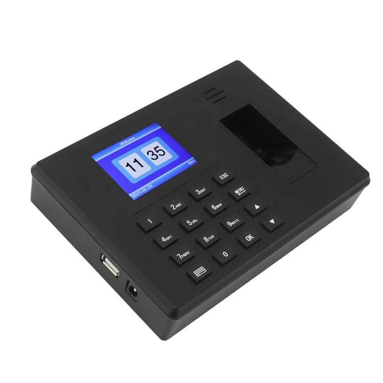 Fingerprint Recognition Voice Broadcast Smart Report Generation Attendance Machine, Model: Black US Plug