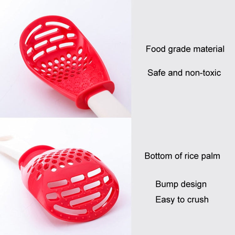 Kitchen Multifunctional Mashing Spoon Household Auxiliary Food Grinding Cooking Ladle Stir-Fry Spatula(Black)