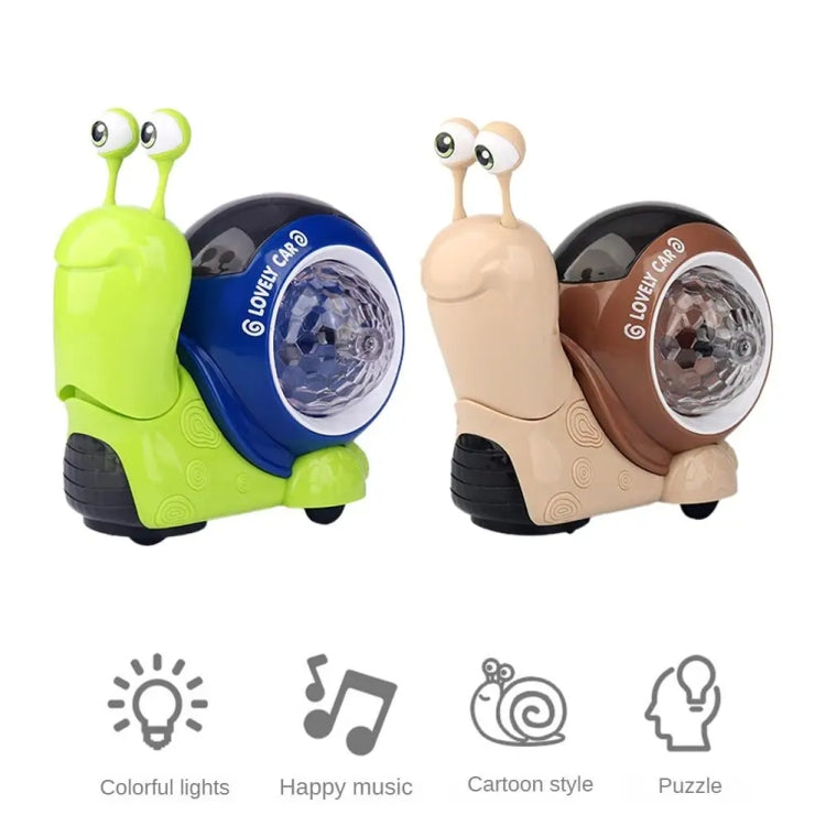 Children Electrical Crawling Snail Toys Sound And Light Projection Snail Fun Toys(Gray)