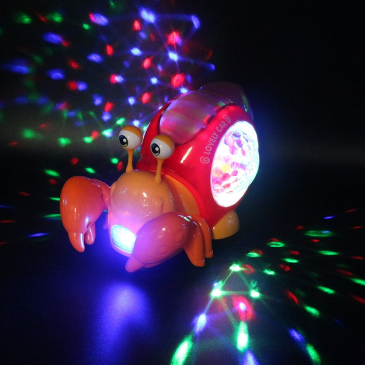 Crawling Hermit Crab Educational Electrical Toys Universal Music Light Projection Cartoon Children Toys(Orange)