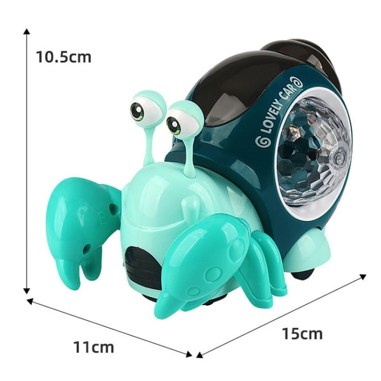 Crawling Hermit Crab Educational Electrical Toys Universal Music Light Projection Cartoon Children Toys(Blue)