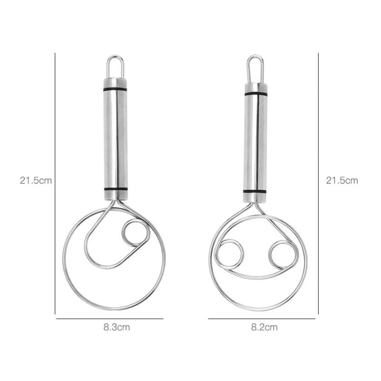 Stainless Steel Flour Mixer Flour And Egg Beaters Noodle Making Tools, Specification: Double Circle