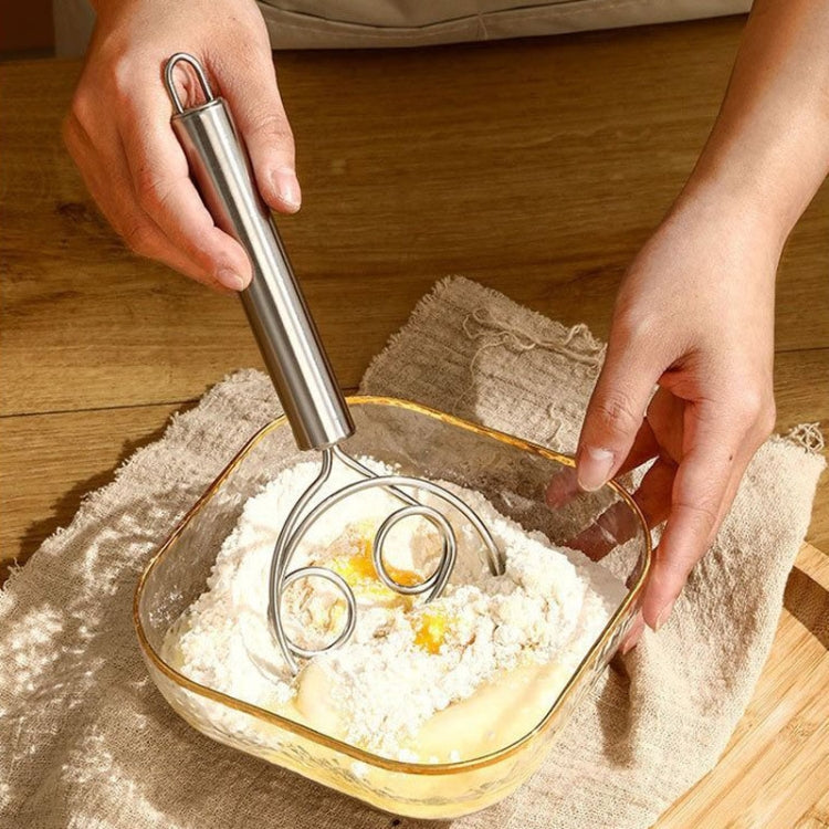 Stainless Steel Flour Mixer Flour And Egg Beaters Noodle Making Tools, Specification: Double Circle