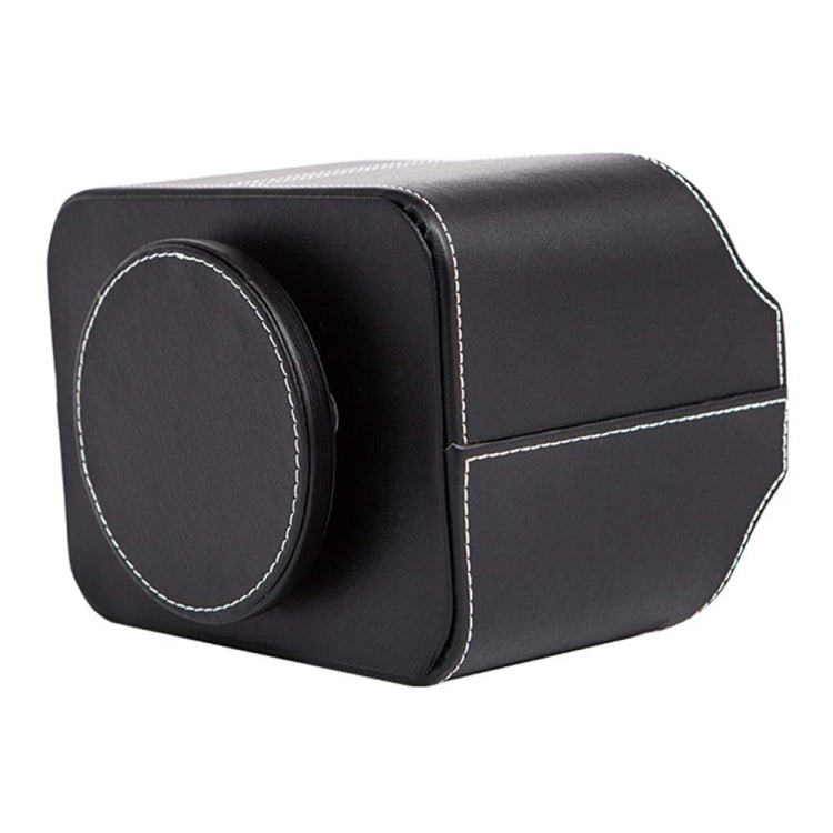 360 Degrees Rotating Desk Organizer Storage Box PU Leather Remote Control Holder, Style: Antique Pattern