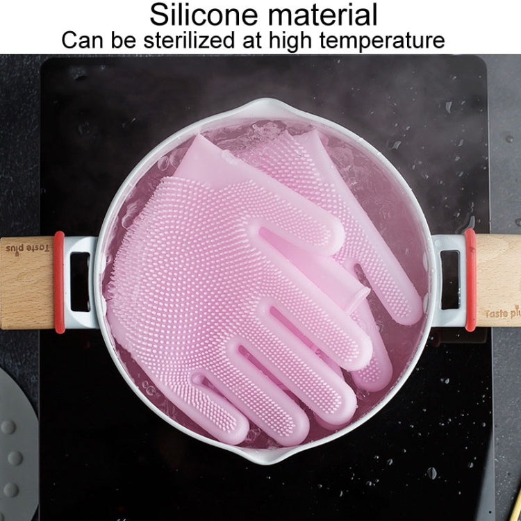 Kitchen Silicone Dishwash Gloves Male And Female Household Chores Cleaning Mitts, Size: 160g(Pink)