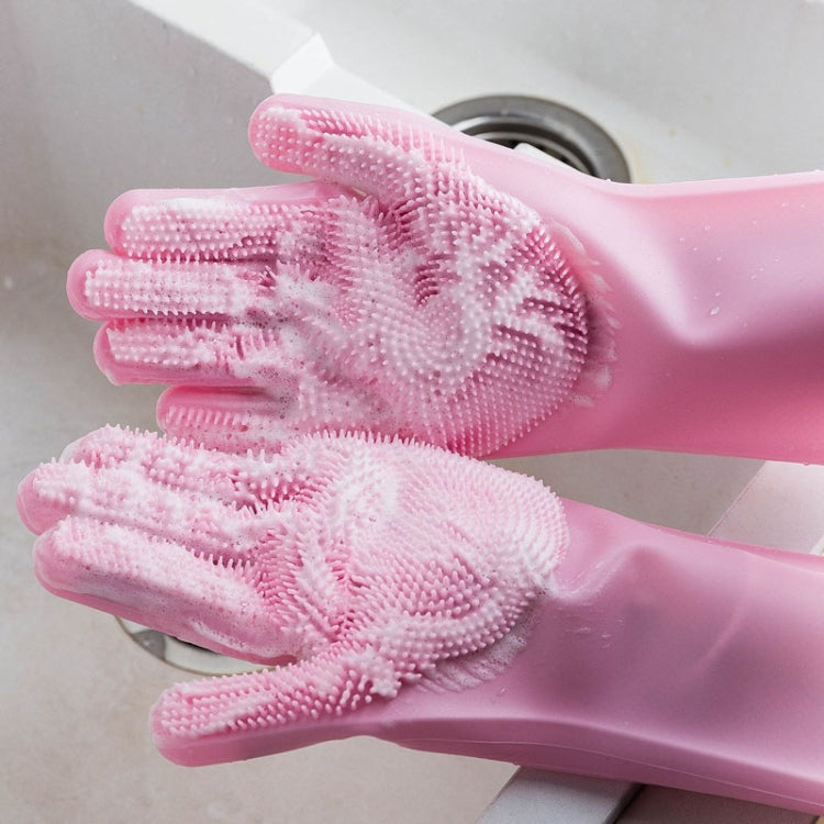 Kitchen Silicone Dishwash Gloves Male And Female Household Chores Cleaning Mitts, Size: 160g(Pink)