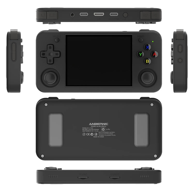 ANBERNIC RG35XX H Handheld Game Console 3.5 Inch IPS Screen Linux System 64GB(Transparent Purple)