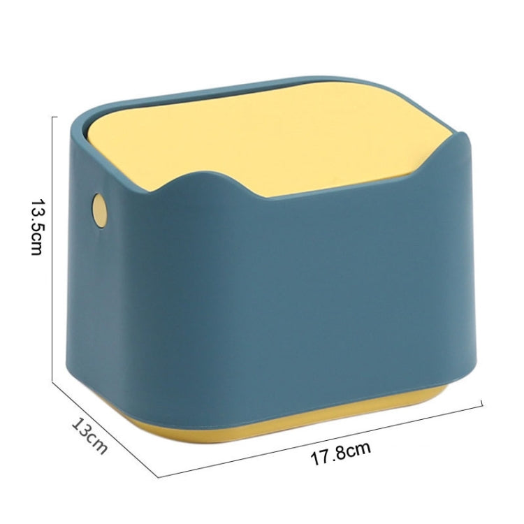 17.8 x 13 x 13.5cm Push Type Desktop Wastebasket Small Odor-Isolating Pet Litter Pan(Pink)