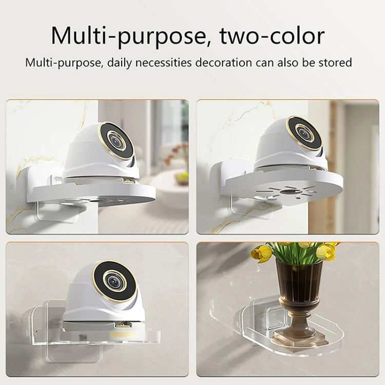 Traceless Wall Mounted Camera Bracket Home No-Punch Surveillance Rack Router Shelf(White)
