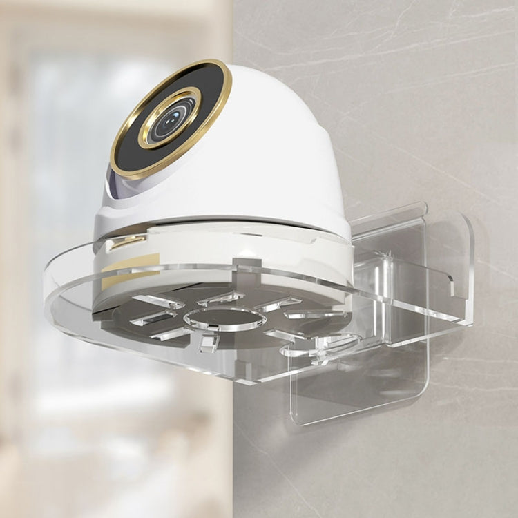 Traceless Wall Mounted Camera Bracket Home No-Punch Surveillance Rack Router Shelf(White)