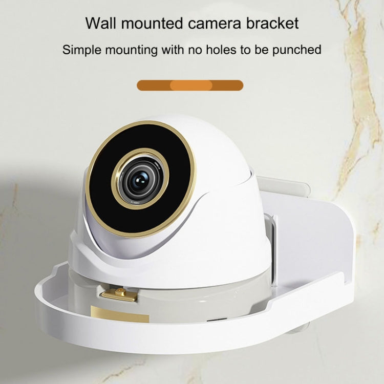 Traceless Wall Mounted Camera Bracket Home No-Punch Surveillance Rack Router Shelf(White)