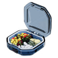 Portable Mini Compartmentalized Sealed Pill Box Weekly Morning And Evening Pill Capsule Dispensing Box, Style: 4 Grids Blue