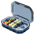 Portable Mini Compartmentalized Sealed Pill Box Weekly Morning And Evening Pill Capsule Dispensing Box, Style: 6 Grids Blue
