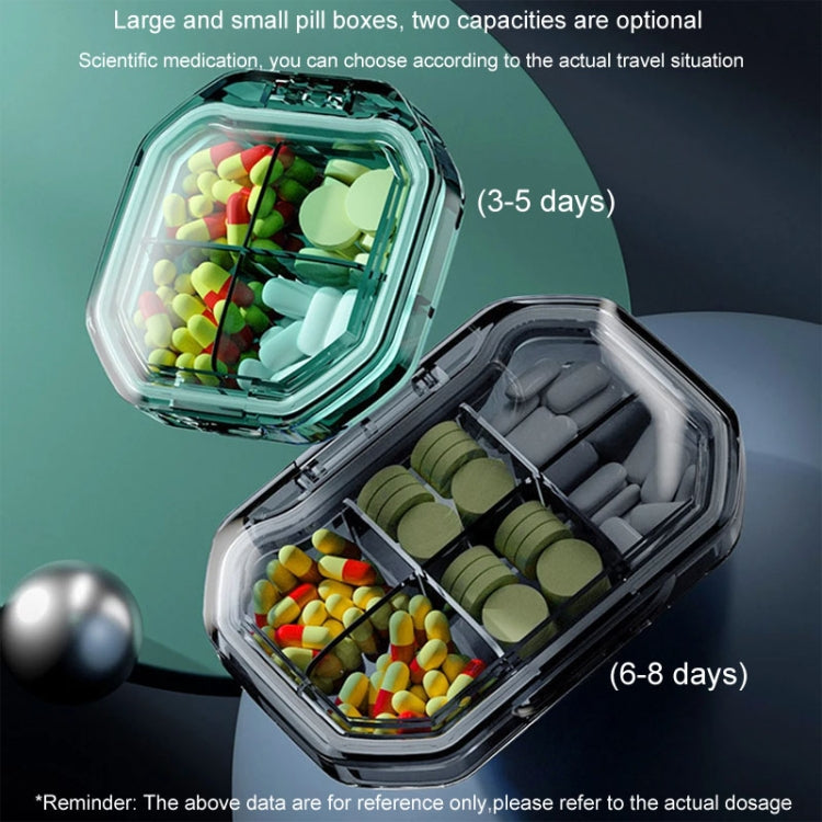 Portable Mini Compartmentalized Sealed Pill Box Weekly Morning And Evening Pill Capsule Dispensing Box, Style: 6 Grids Green