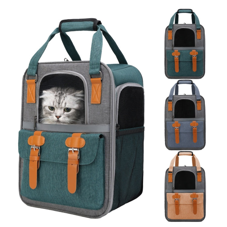 Outdoor Portable Shoulder Pet Backpack Handheld Foldable Breathable Cat Bag(Style 6 Green)
